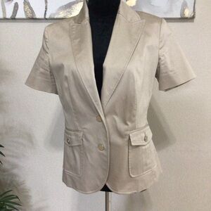 New York and Company Beige/Tan Short Sleeve Jacket